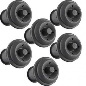 Set med 6 grå Wine Stoppers-korkar